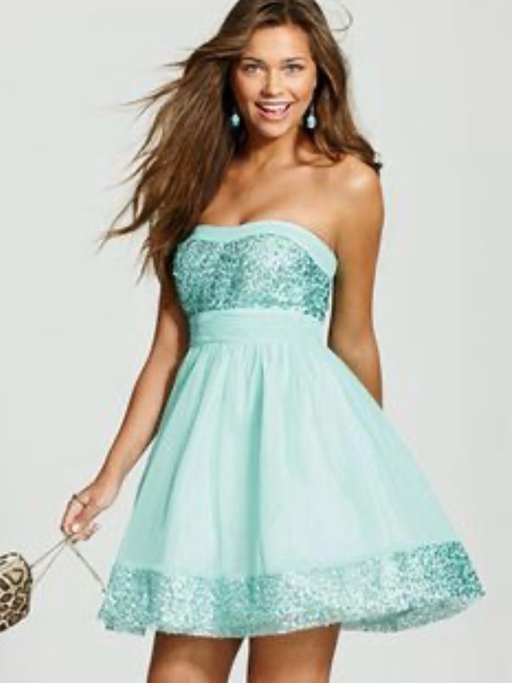 Delia’s Vintage 90s Style Teal Sequin and Tulle Party Dress Sz 7